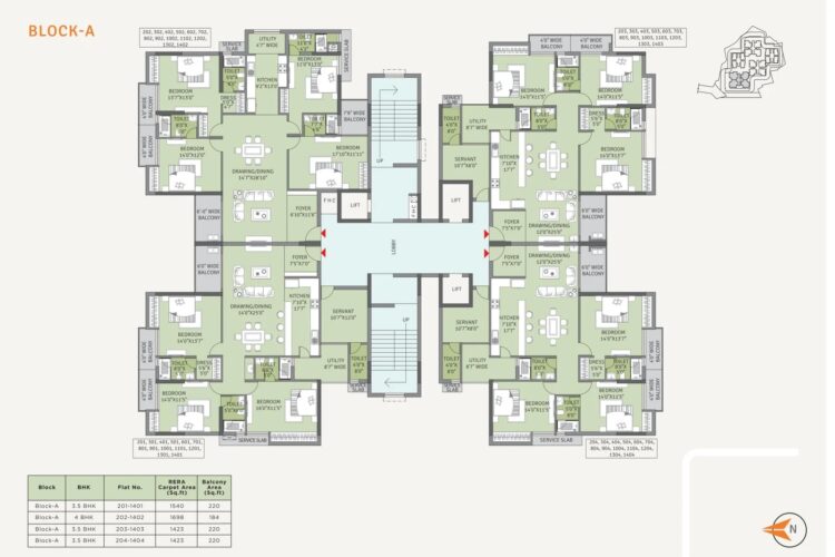 Typical Floor Plan Block A Shuvam Avenue Ghatikia Bhubanesawar