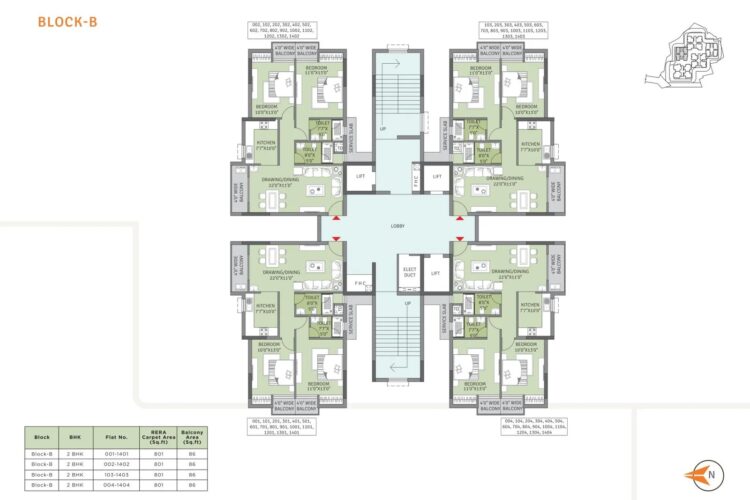 Typical Floor Plan Block B Shuvam Avenue Ghatikia Bhubanesawar