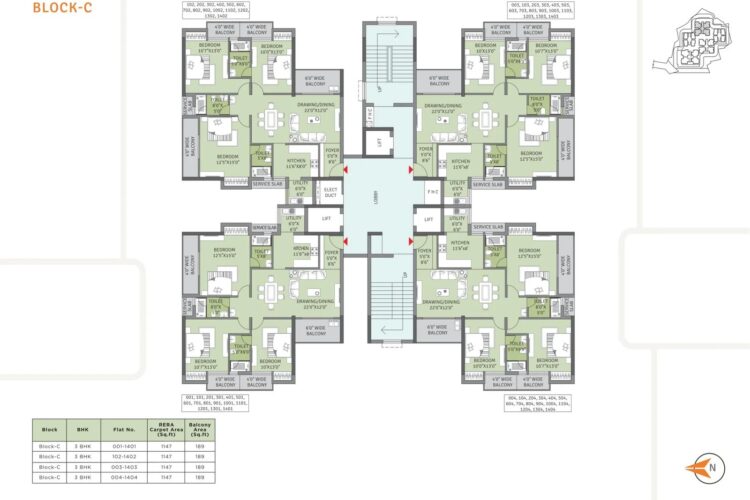 Typical Floor Plan Block C Shuvam Avenue Ghatikia Bhubanesawar